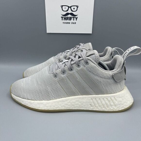 Adidas NMD R2 Gray/Crystal White Womens Size 6.5 Sneakers Casual Shoes AQ0196 - Picture 2 of 9